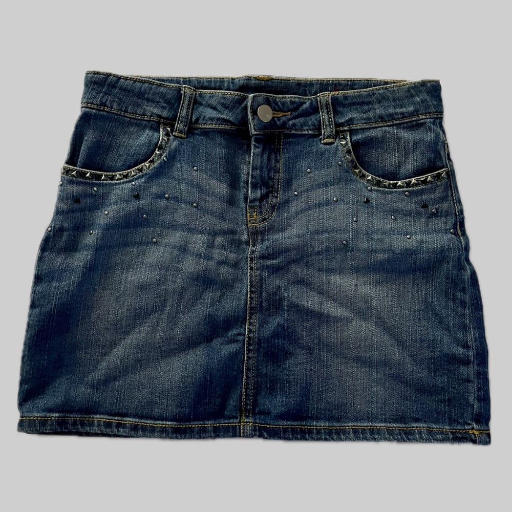Y2k jean studded miniskirt